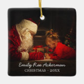 Je foto toevoegen | Gepersonaliseerd kerstfeest Keramisch Ornament (Voorkant)