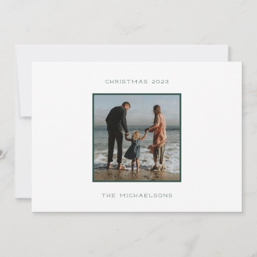 Je foto toevoegen | Kerstmis-Waterverf Poinsettias Kaart (Achterkant)