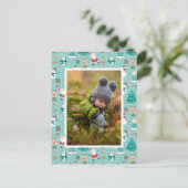 Je foto toevoegen | Kerstpatroon Briefkaart (Staand voorkant)