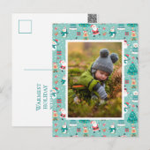 Je foto toevoegen | Kerstpatroon Briefkaart (Voorkant / Achterkant)