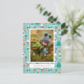 Je foto toevoegen | Kerstpatroon Briefkaart (Staand voorkant)