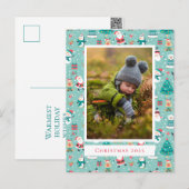 Je foto toevoegen | Kerstpatroon Briefkaart (Voorkant / Achterkant)