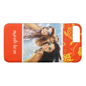 Je foto toevoegen | Oranje balkpatroon Case-Mate iPhone Case (Achterkant (Horizontaal))
