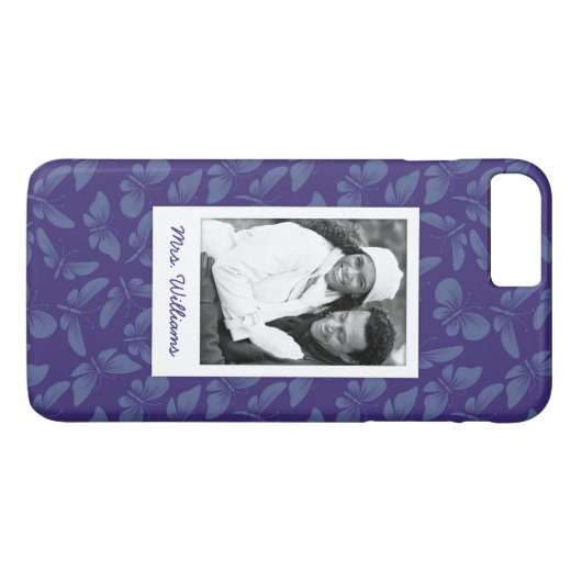 Je foto toevoegen | Paarse botervliegen Case-Mate iPhone Case (Achterkant (Horizontaal))