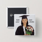 Je foto toevoegen vierkante button 5,1 cm (Voorkant /achterkant)