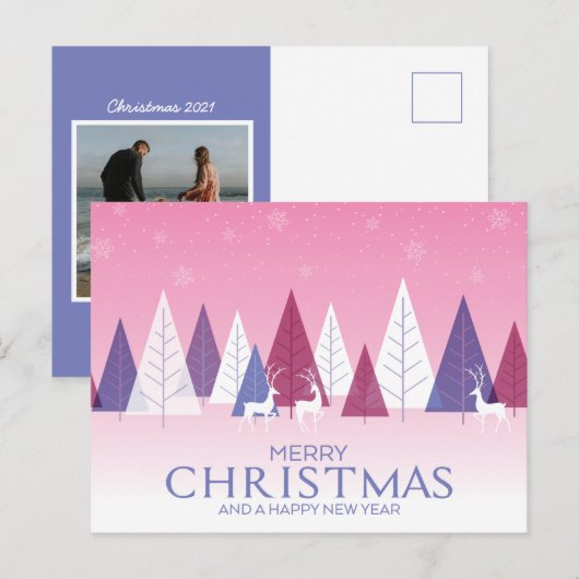 Je foto toevoegen | Vrolijk kerstVakantie Briefkaart (Voorkant / Achterkant)