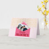 Je foto Valentijnsdag eerste kus voor haar Kaart (Gele Bloem)