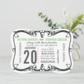 Je foto van Deco Retro Wedding Kaart (Staand voorkant)