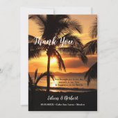 Je foto van Tropcial Sunset Beach Dank je wel Kaart (Voorkant)