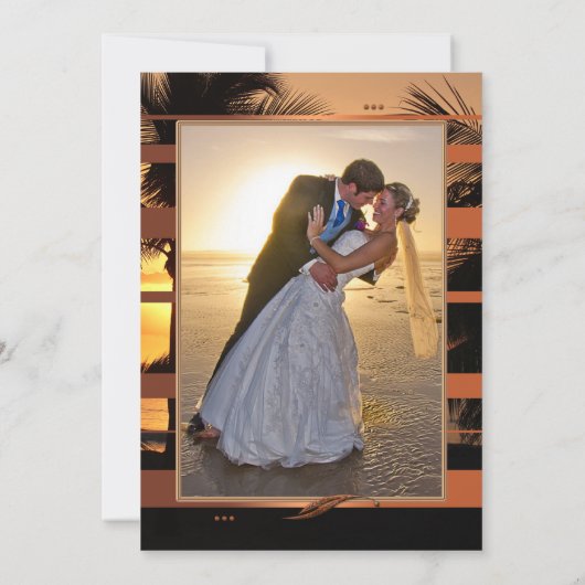 Je foto van Tropcial Sunset Beach Dank je wel Kaart (Achterkant)