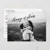 Je foto + Wijziging plannen uitgesteld huwelijk Briefkaart (Voorkant / Achterkant)