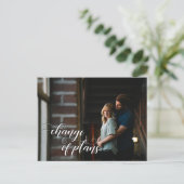 Je foto + Wijziging plannen uitgesteld huwelijk Briefkaart (Staand voorkant)