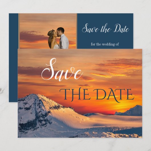 Je foto Winter Wonderland Save the Date Card (Voorkant / Achterkant)