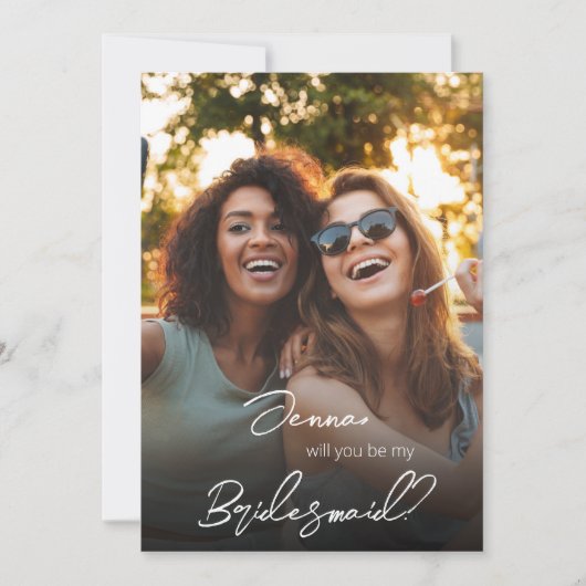 Je foto zal mijn Bridesmaid zijn? V2 Kaart (Voorkant)