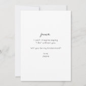 Je foto zal mijn Bridesmaid zijn? Wit Kaart (Achterkant)