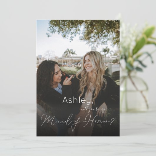 Je foto zal mijn vriendin van eer zijn? Wit Kaart (Staand voorkant)