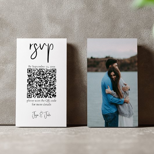 Je foto, zwart-wit QR-code trouw-RSJV Informatiekaartje