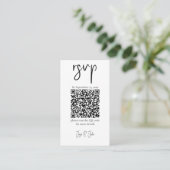 Je foto, zwart-wit QR-code trouw-RSJV Informatiekaartje (Staand voorkant)