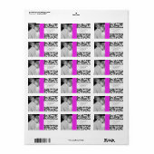 Je fotobruiloft  Hot Pink Damask Etiket (Full Sheet)
