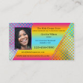 Je fotoportfolio speelgoedwinkel visitekaartje (Achterkant)