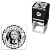 Je fotoportret #2 Ronde naam retouradres Zelfinktende Stempel (In situ)