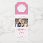 Je fotoroze script | Modern Big LOVE Letters Flessenhanger (Voorkant)