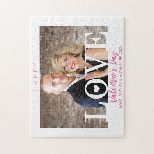 Je fotoroze script | Modern Big LOVE Letters Legpuzzel (Verticaal)
