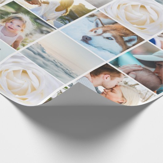 Je foto's aangepaste Collage Modern Cadeaupapier (Hoek)