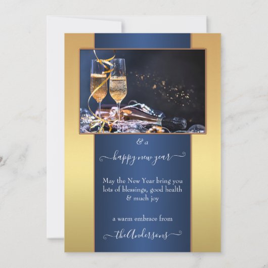 Je foto's feestelijke gouden kerstkaart voor Feest (Achterkant)