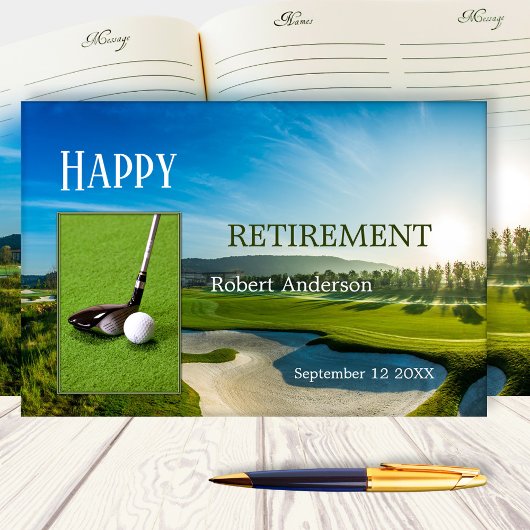Je foto's Golf Retirement Guest Book Gastenboek