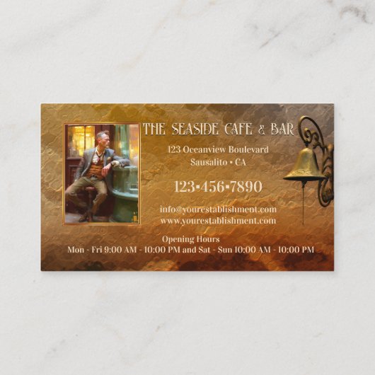 Je foto's Koffiewinkelbalk in kustlijn Visitekaartje (Achterkant)