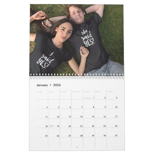 Je foto's op elke paginalender kalender (Jan 2026)