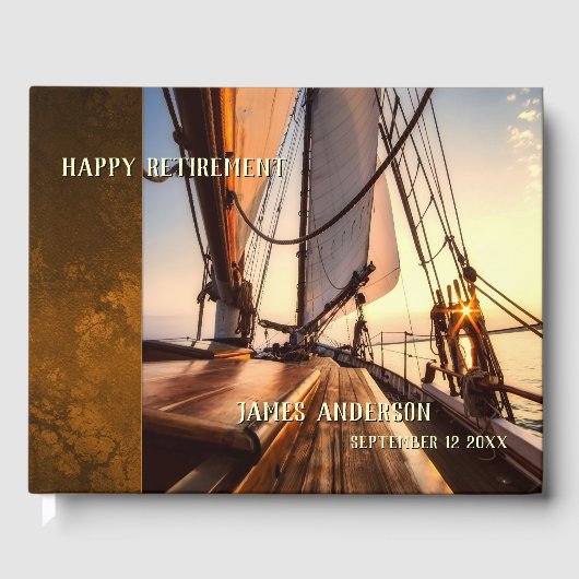 Je foto's Sailboot Retirement Guest Book Gastenboek (Voorkant)