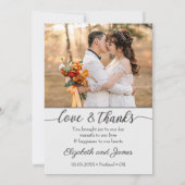 Je foto's schrijven grijs huwelijk bedankkaart (Achterkant)