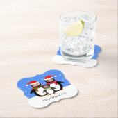 Je foto's winterpinguïnfamilie xmas kartonnen onderzetters (Insitu)