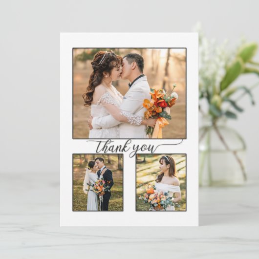 Je fotoscript bruiloft Hartelijk dank Bedankkaart (Staand voorkant)