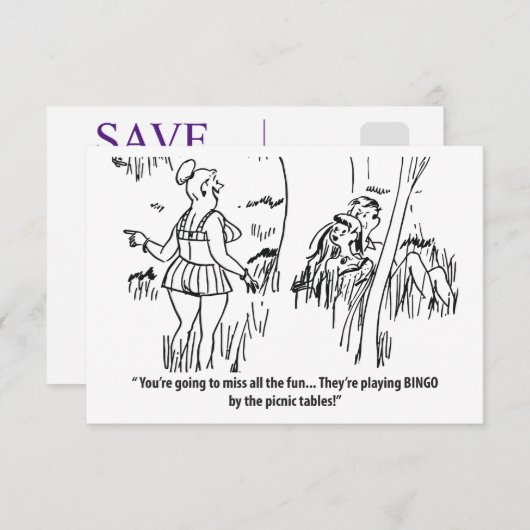 Je gaat al het plezier missen, save the date (Voorkant / Achterkant)