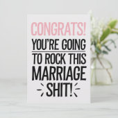 Je gaat dit huwelijk grappige bruiloft rock feestdagenkaart (Staand voorkant)