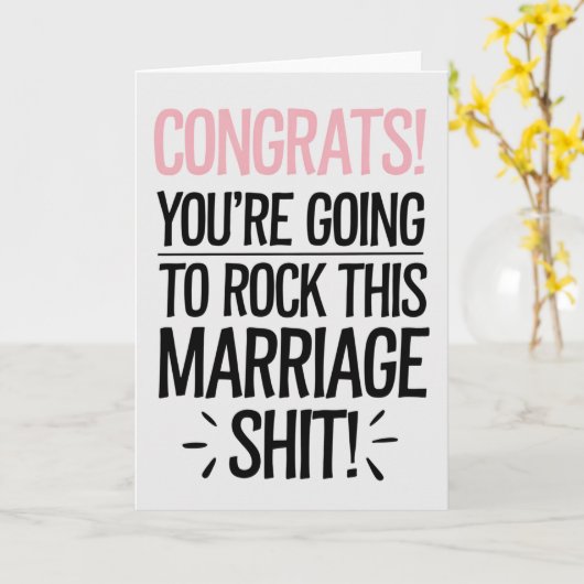 Je gaat dit huwelijk grappige bruiloft rock kaart (Gele Bloem)