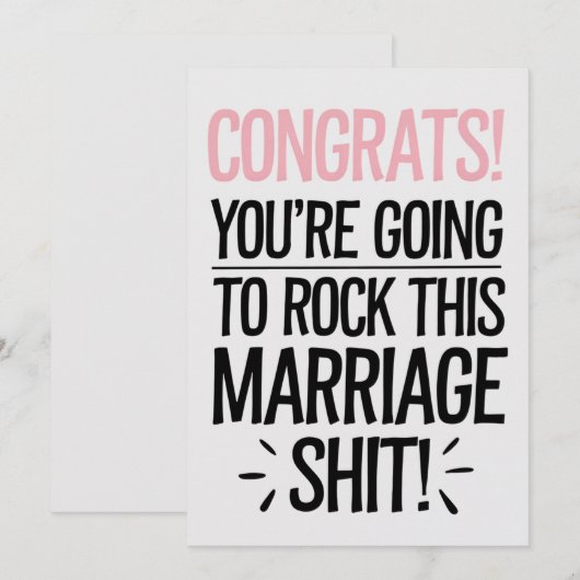 Je gaat dit huwelijk grappige bruiloft rock kaart (Voorkant / Achterkant)