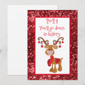 Je gaat naar beneden in Geschiedenis Rudolph Reind Feestdagenkaart (Voorkant / Achterkant)