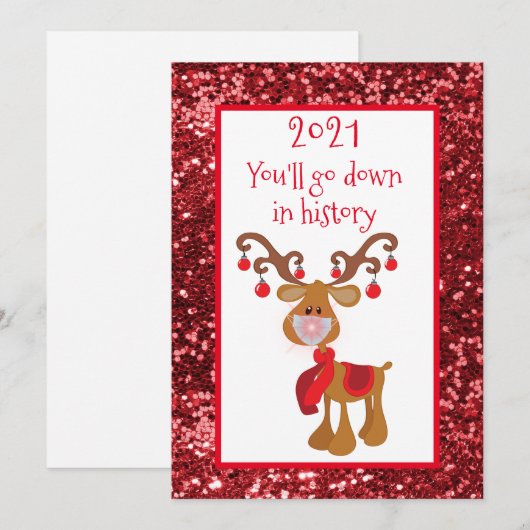 Je gaat naar beneden in Geschiedenis Rudolph Reind Feestdagenkaart (Voorkant / Achterkant)