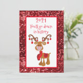 Je gaat naar beneden in Geschiedenis Rudolph Reind Feestdagenkaart (Staand voorkant)