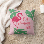 Je gaat naar Girl Tropical Pink Flamingo Kussen (Deken)