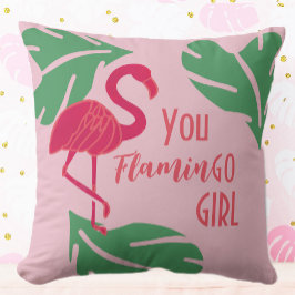 Je gaat naar Girl Tropical Pink Flamingo Kussen