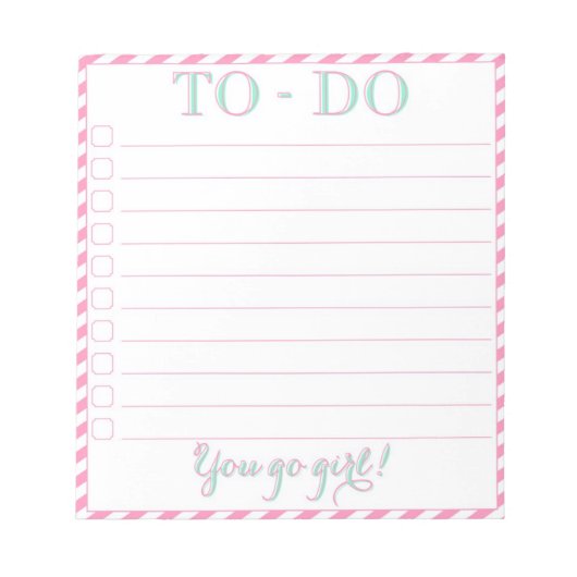 Je gaat naar meisje. Aanbiedingslijst Notitieblok (Voorkant)