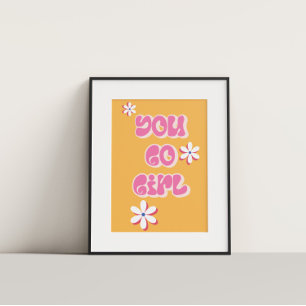 Je gaat naar meisje, kleurrijk Motivatie Poster