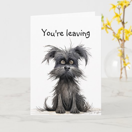 Je gaat weg, succes, juffrouw kaart (Gele Bloem)