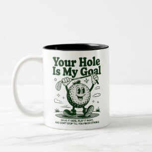 Je gat is mijn doel grappige golf golfen golfer tweekleurige koffiemok