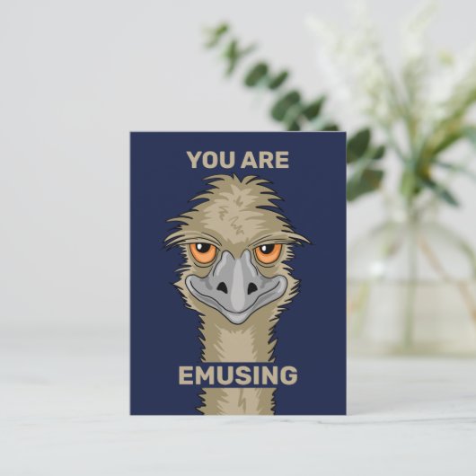 Je gebruikt Funny Emu Pun Briefkaart (Staand voorkant)